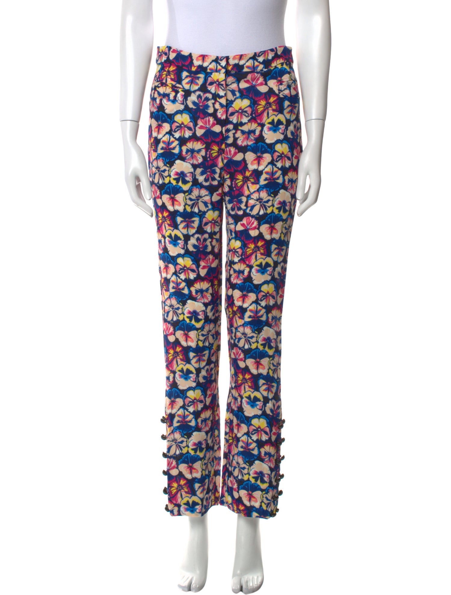 Paco Rabanne Floral Print Straight Leg Pants