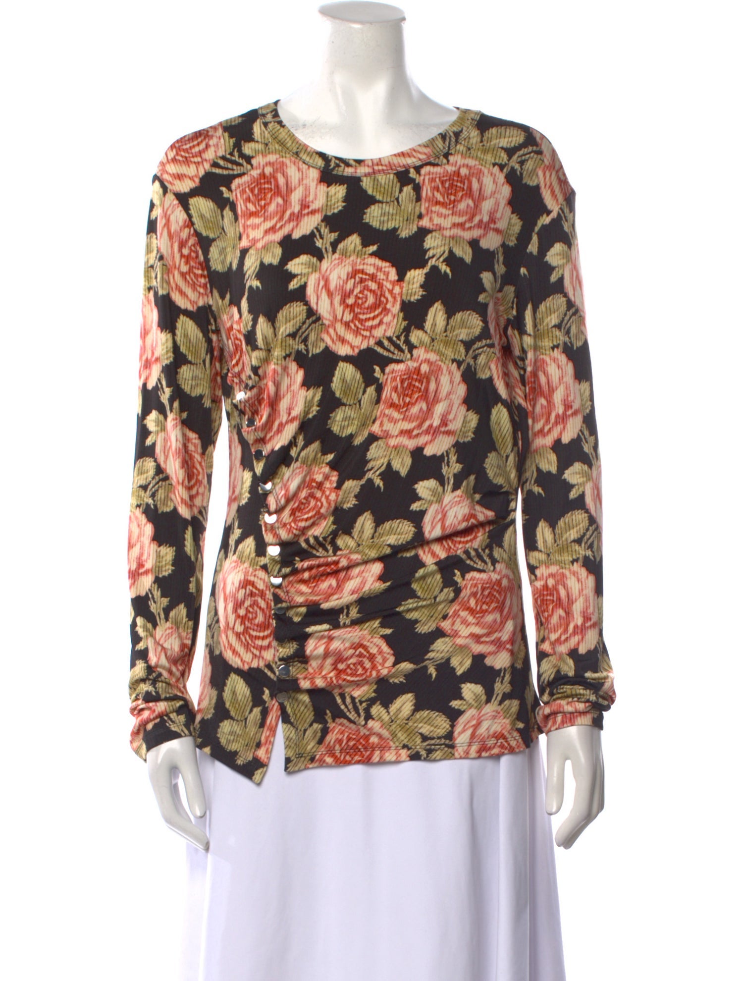 Paco Rabanne Floral Print Scoop Neck Blouse