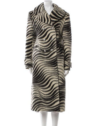 Paco Rabanne Virgin Wool Animal Print Faux Fur Coat