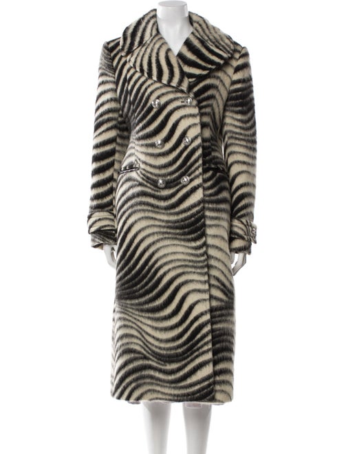 Paco Rabanne Virgin Wool Animal Print Faux Fur Coat