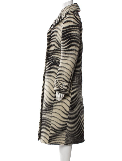 Paco Rabanne Virgin Wool Animal Print Faux Fur Coat