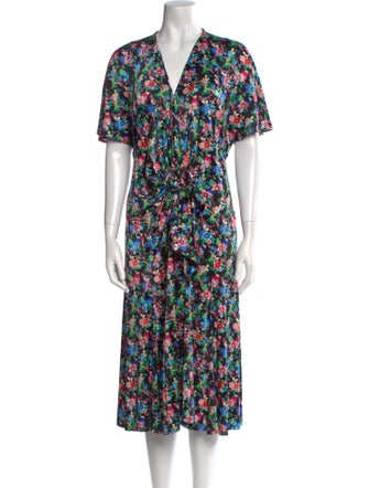 Paco Rabanne Floral Print Midi Length Dress