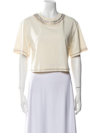 Paco Rabanne Crew Neck Short Sleeve Crop Top