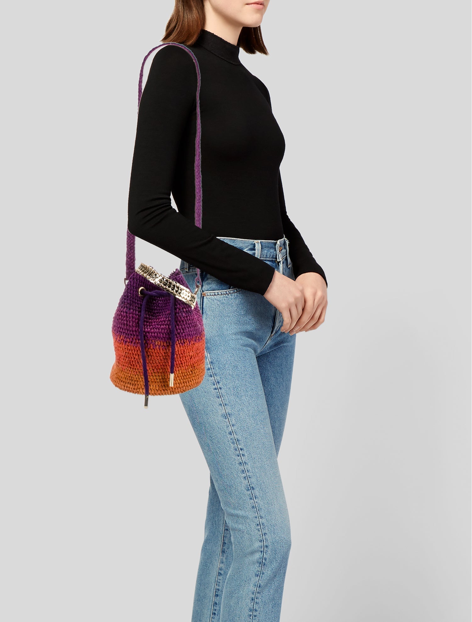 Paco Rabanne Raffia Bucket Bag