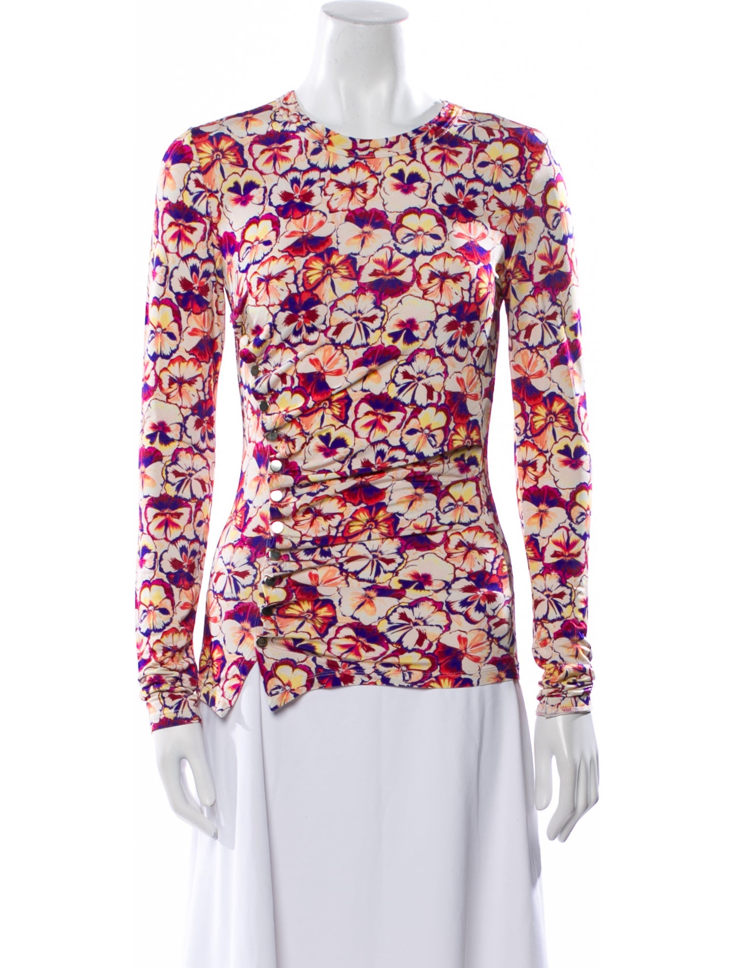 Paco Rabanne Floral Print Crew Neck Top