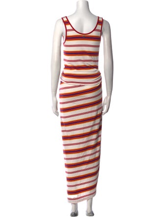 Rabanne Striped Long Dress