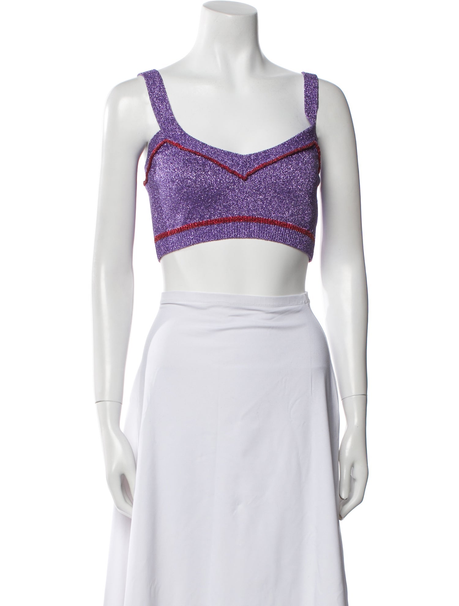 Paco Rabanne Square Neckline Sleeveless Crop Top