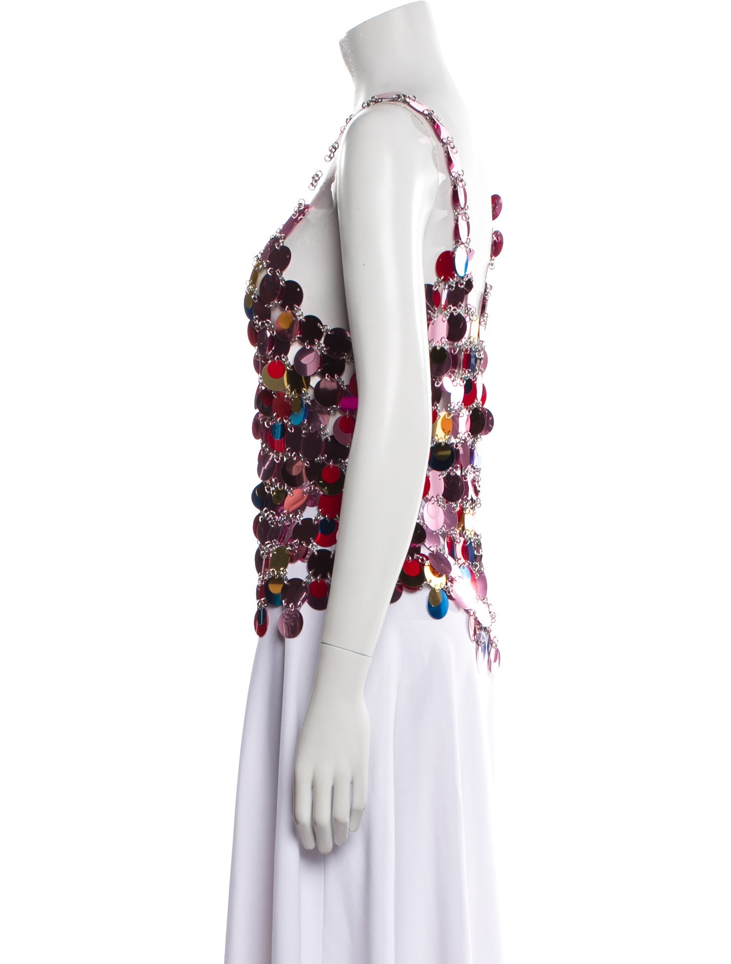 Paco Rabanne Floral Print V-Neck Crop Top w/ Tags