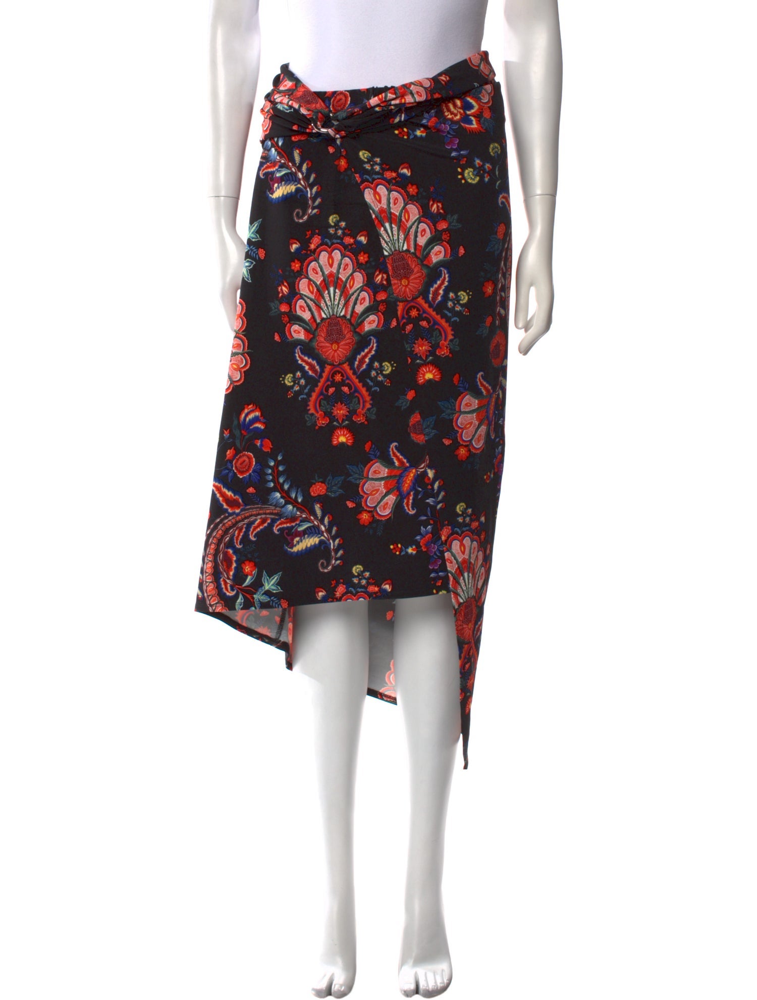 Paco Rabanne Floral Print Midi Length Skirt