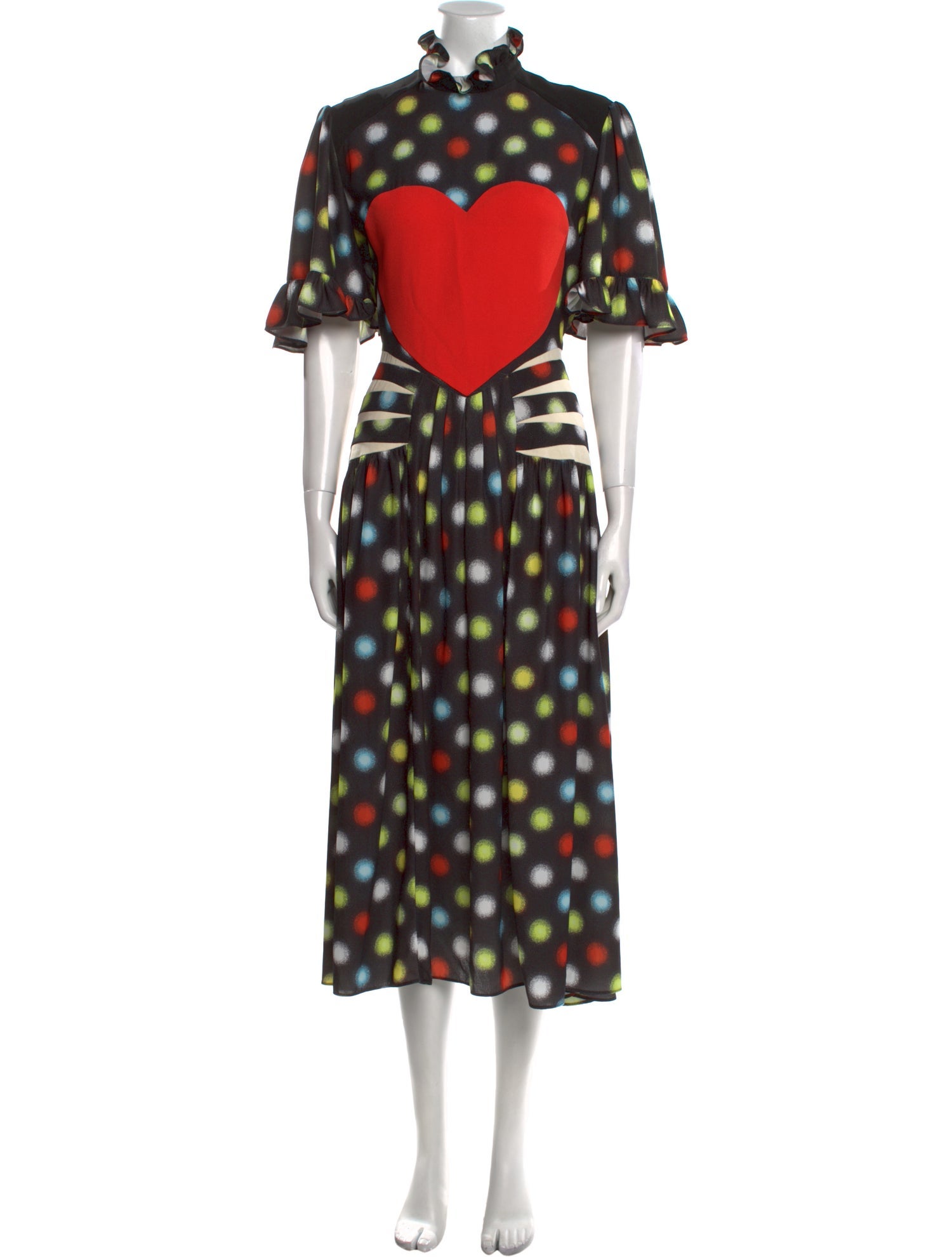 Paco Rabanne Polka Dot Print Long Dress w/ Tags