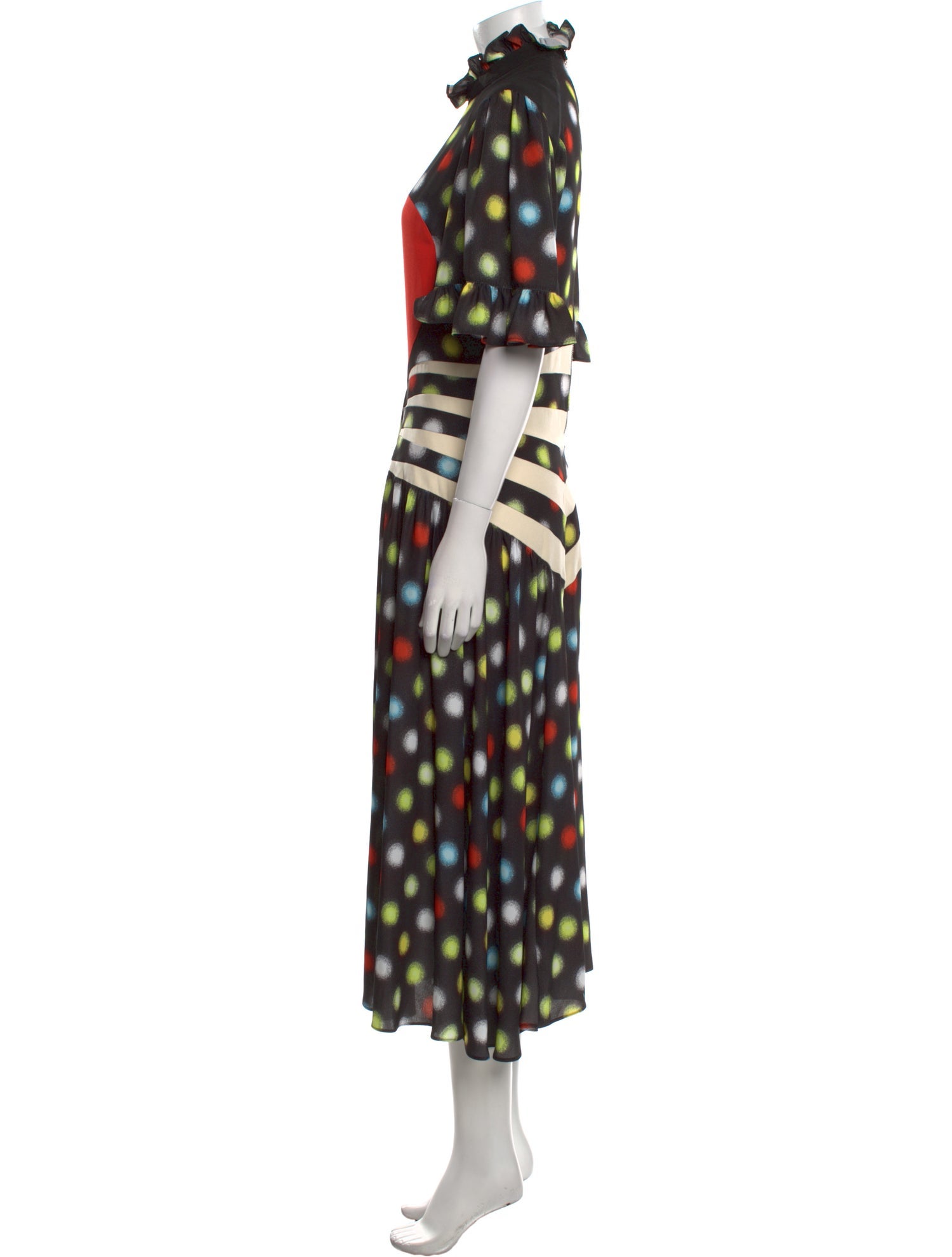 Paco Rabanne Polka Dot Print Long Dress w/ Tags