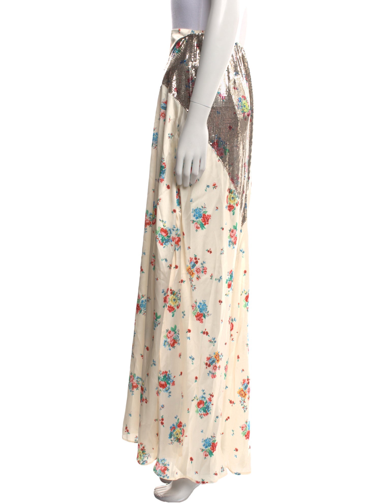 Paco Rabanne Floral Print Long Skirt