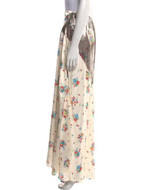 Paco Rabanne Floral Print Long Skirt