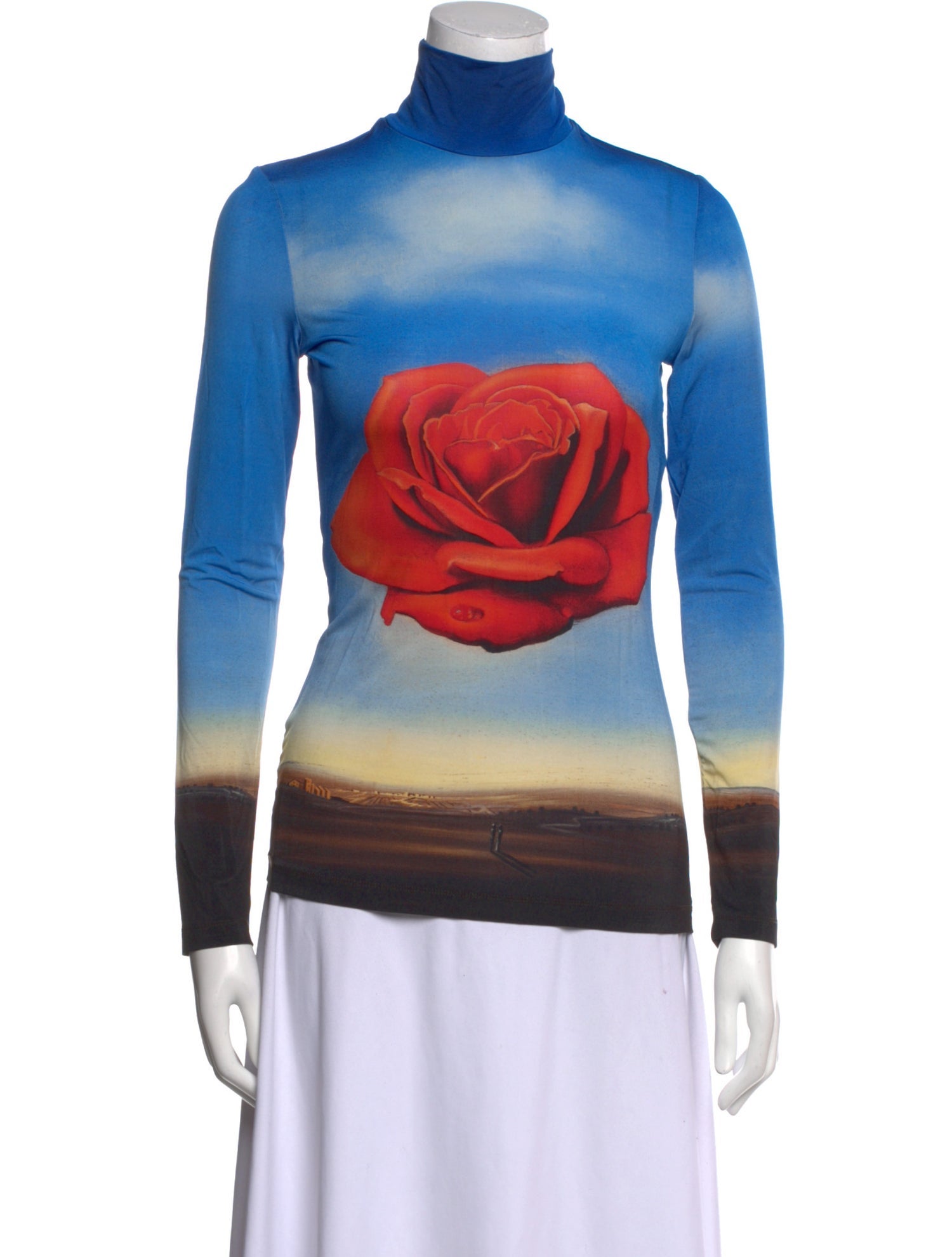 Paco Rabanne Printed Turtleneck Top