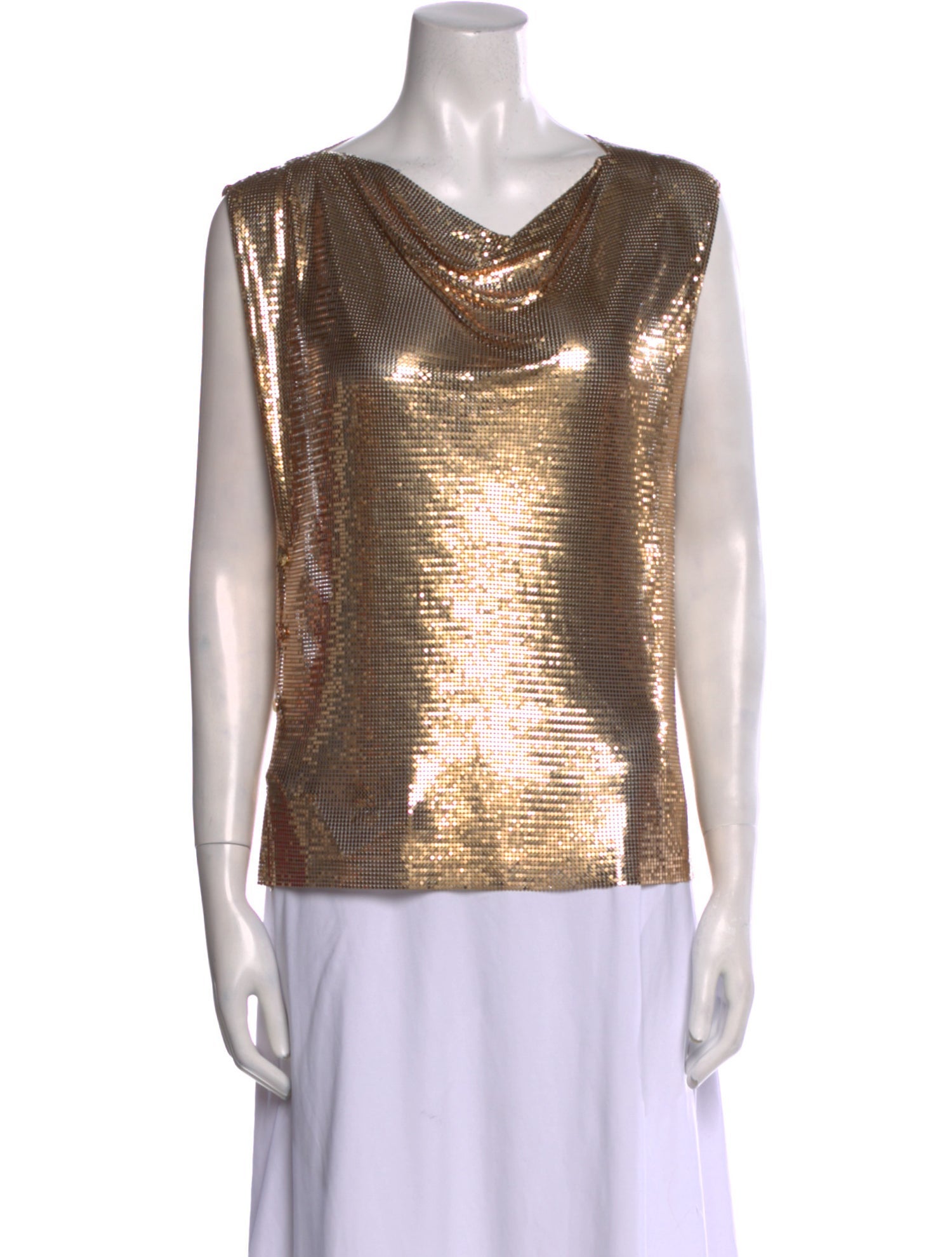 Paco Rabanne Cowl Neck Sleeveless Top w/ Tags