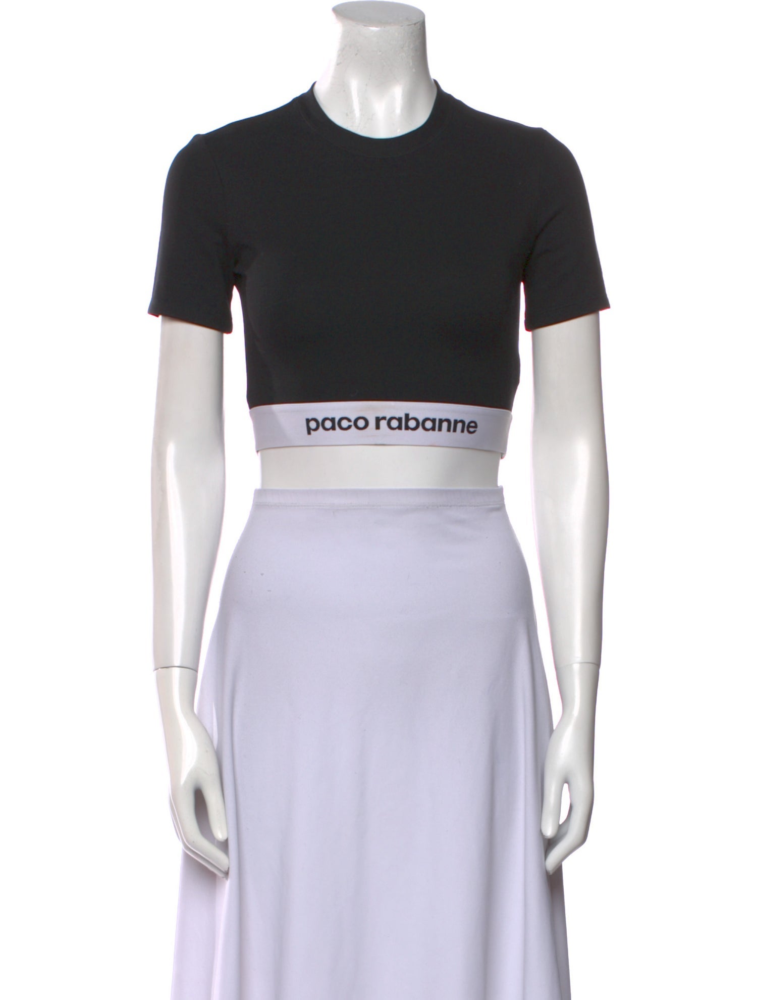 Paco Rabanne Crew Neck Short Sleeve Crop Top