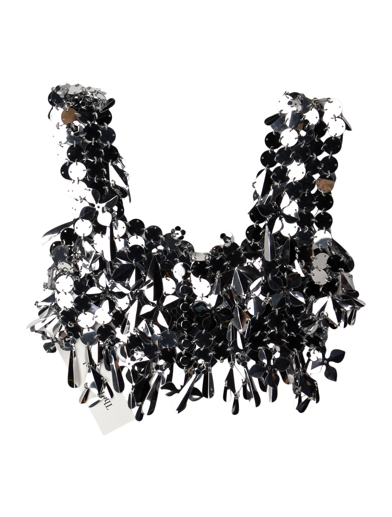 Paco Rabanne Floral Print Square Neckline Crop Top