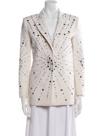 Paco Rabanne Virgin Wool Patterned Blazer