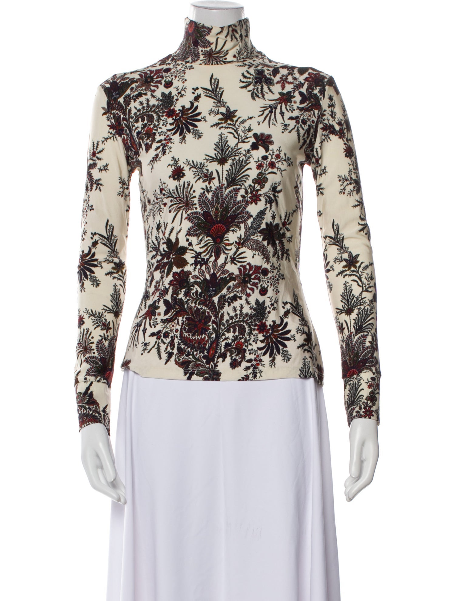 Paco Rabanne Floral Print Turtleneck Top