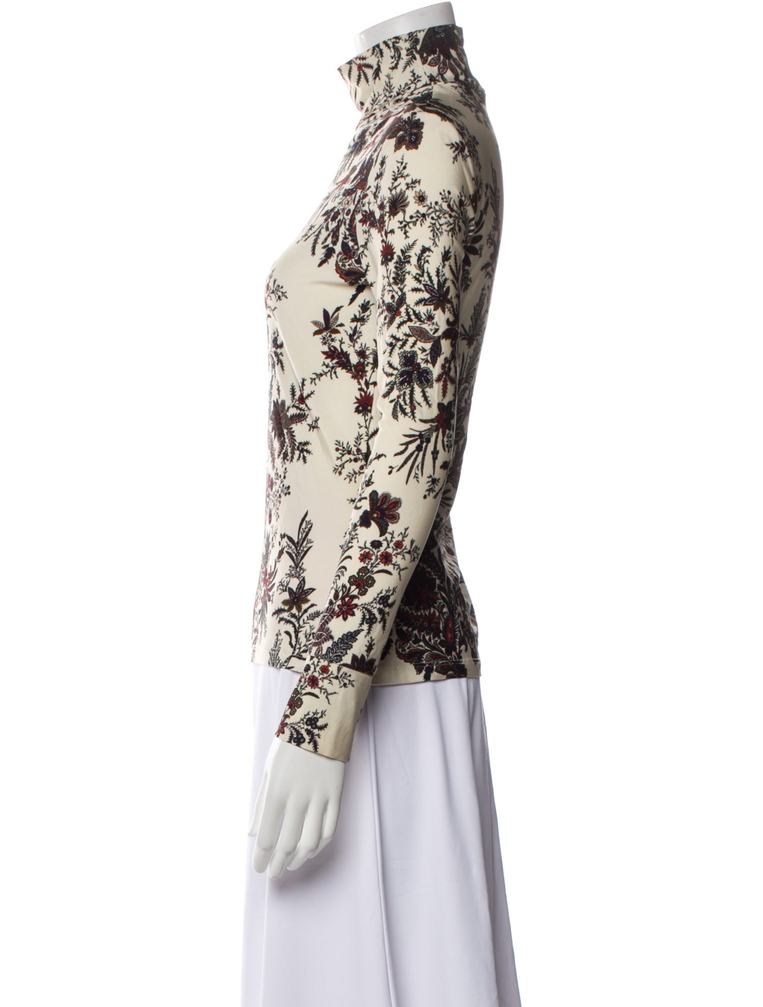 Paco Rabanne Floral Print Turtleneck Top