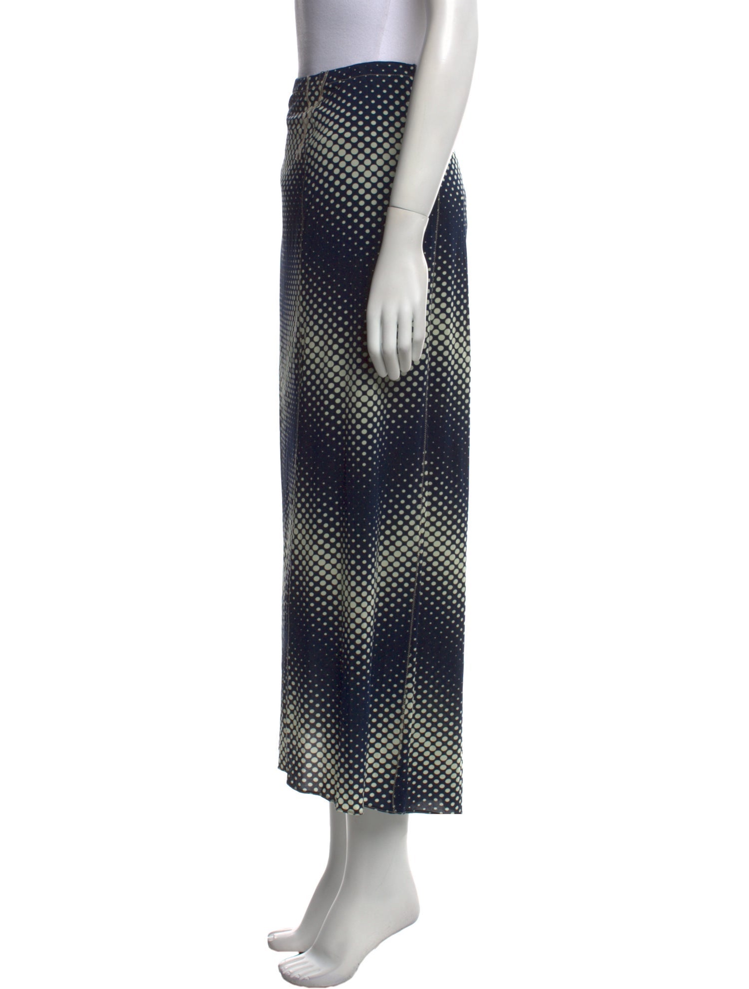 Paco Rabanne Polka Dot Print Midi Length Skirt