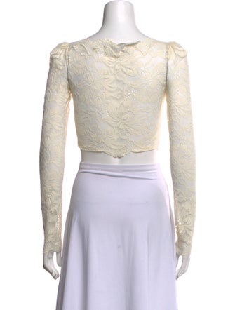 Paco Rabanne Bateau Neckline Long Sleeve Crop Top