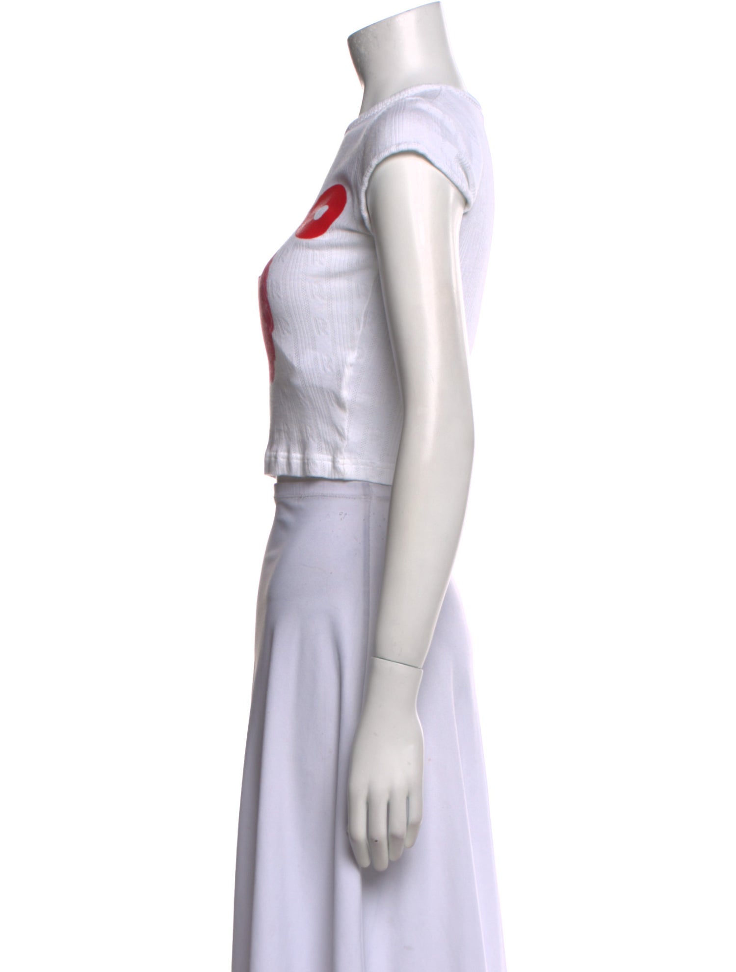 Paco Rabanne Graphic Print Crew Neck Crop Top