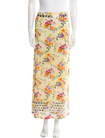Paco Rabanne Floral Print Midi Length Skirt