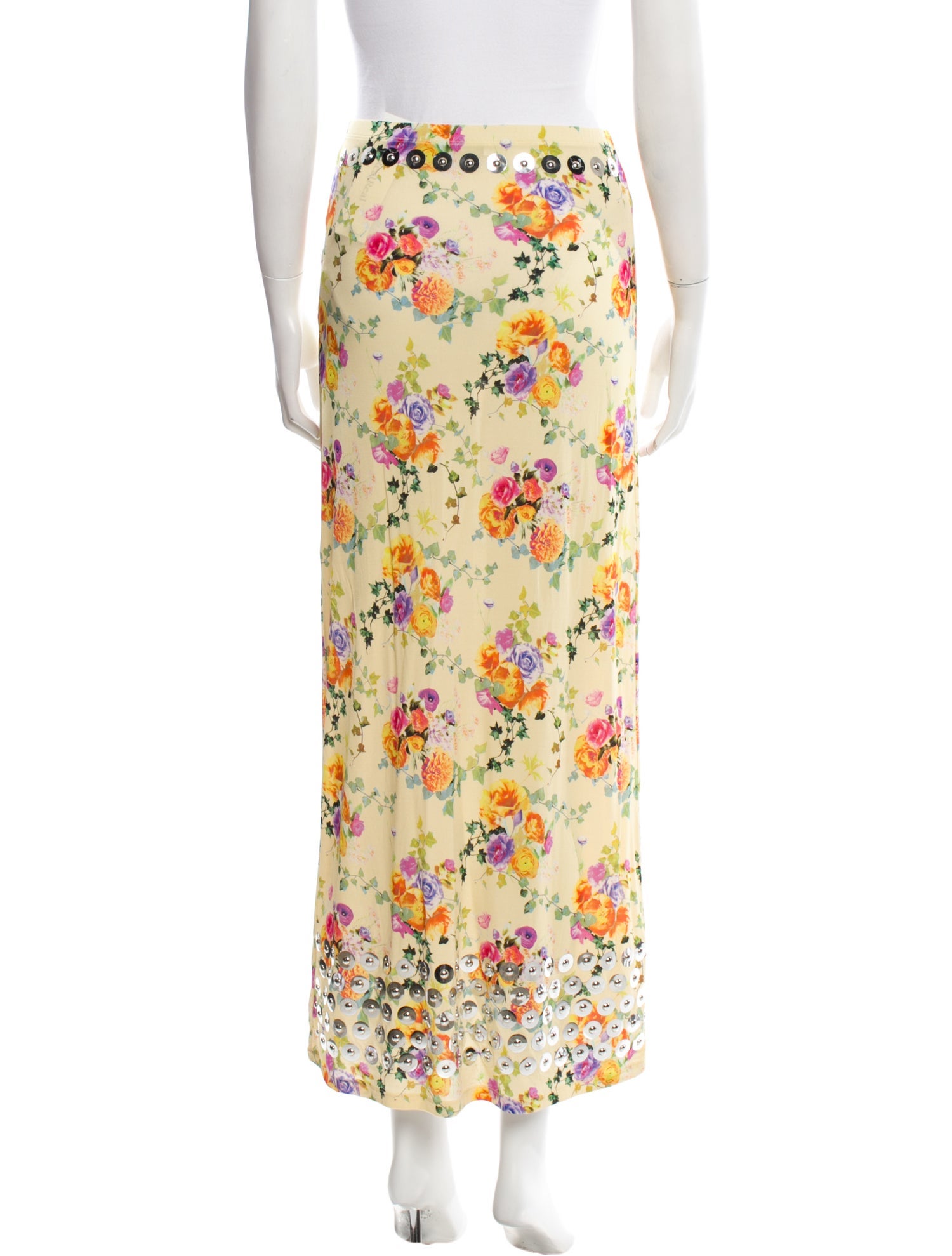 Paco Rabanne Floral Print Midi Length Skirt