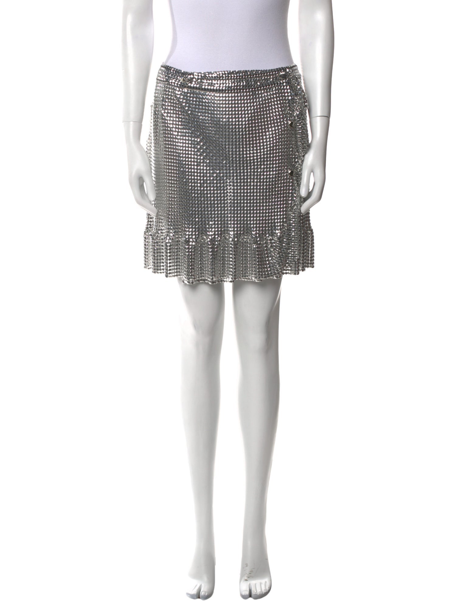 Paco Rabanne Plaid Print Mini Skirt