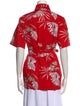 Paco Rabanne Floral Print Short Sleeve Button-Up Top