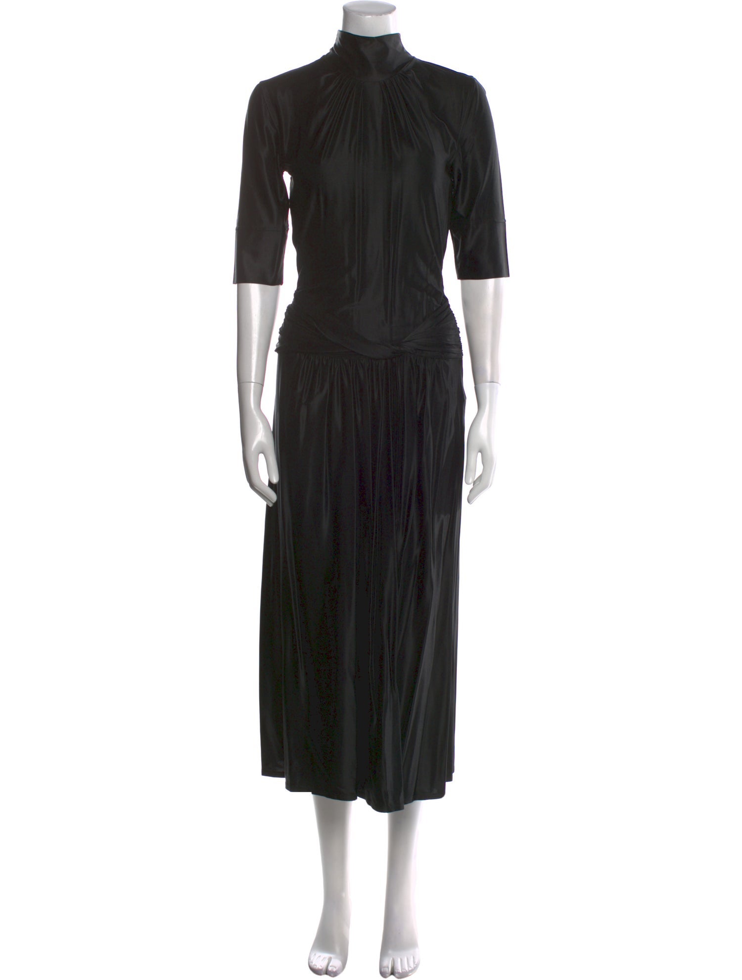 Paco Rabanne Mock Neck Long Dress