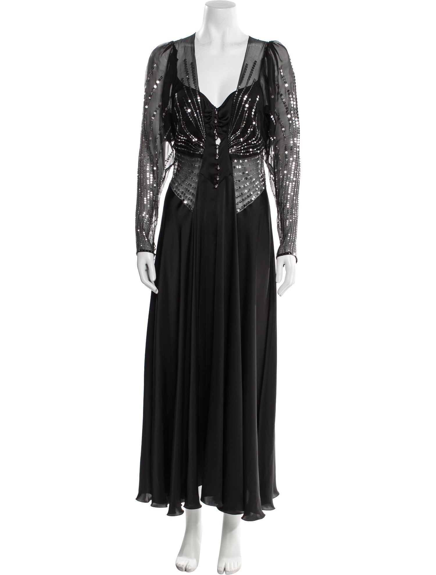 Paco Rabanne V-Neck Long Dress