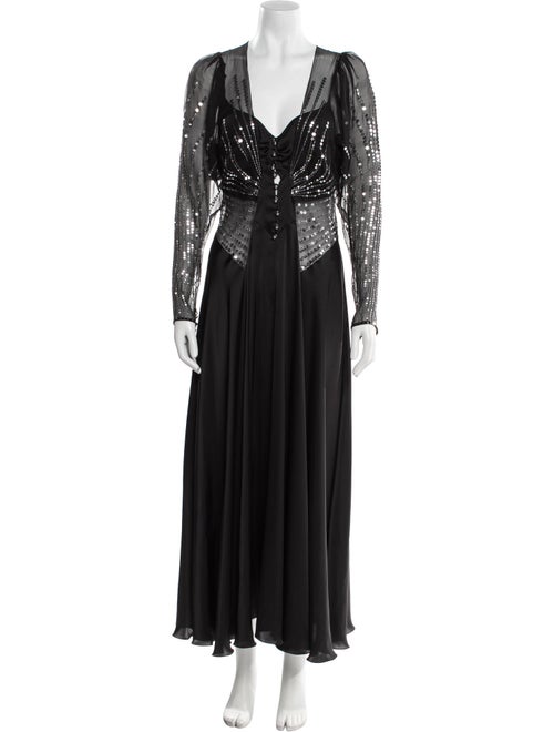 Paco Rabanne V-Neck Long Dress