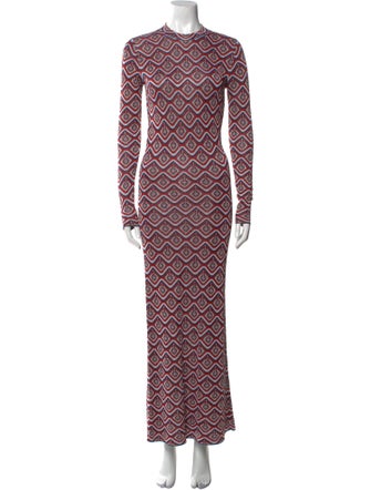 Paco Rabanne Printed Long Dress