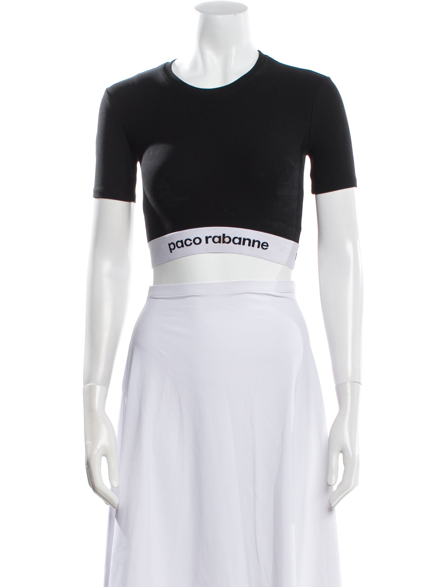 Paco Rabanne Crew Neck Short Sleeve Crop Top