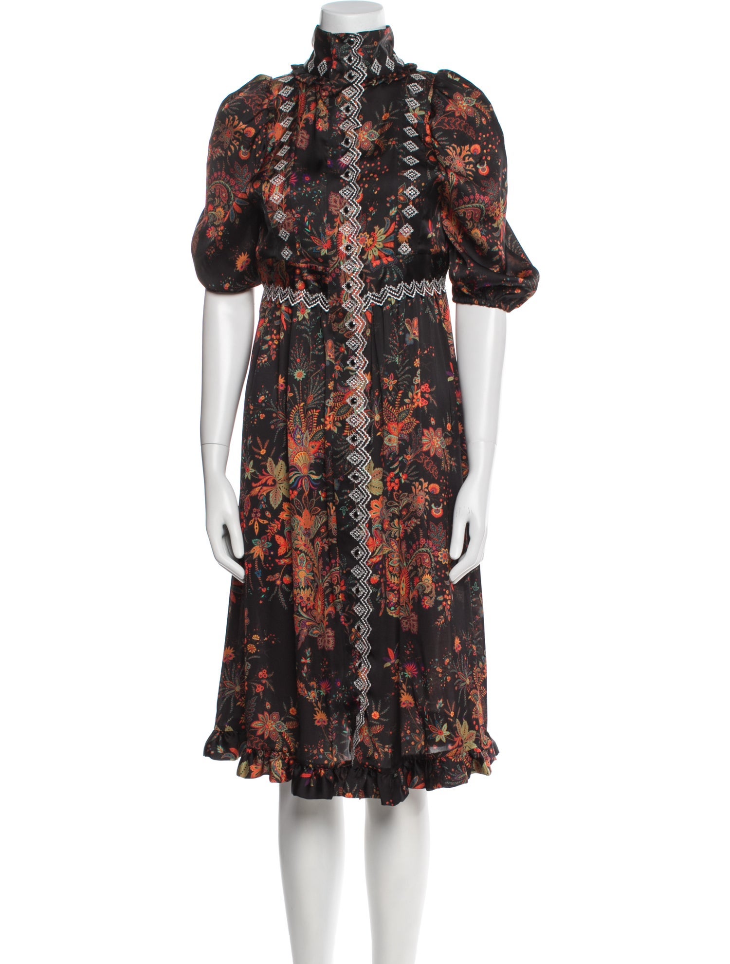 Paco Rabanne Floral Print Midi Length Dress