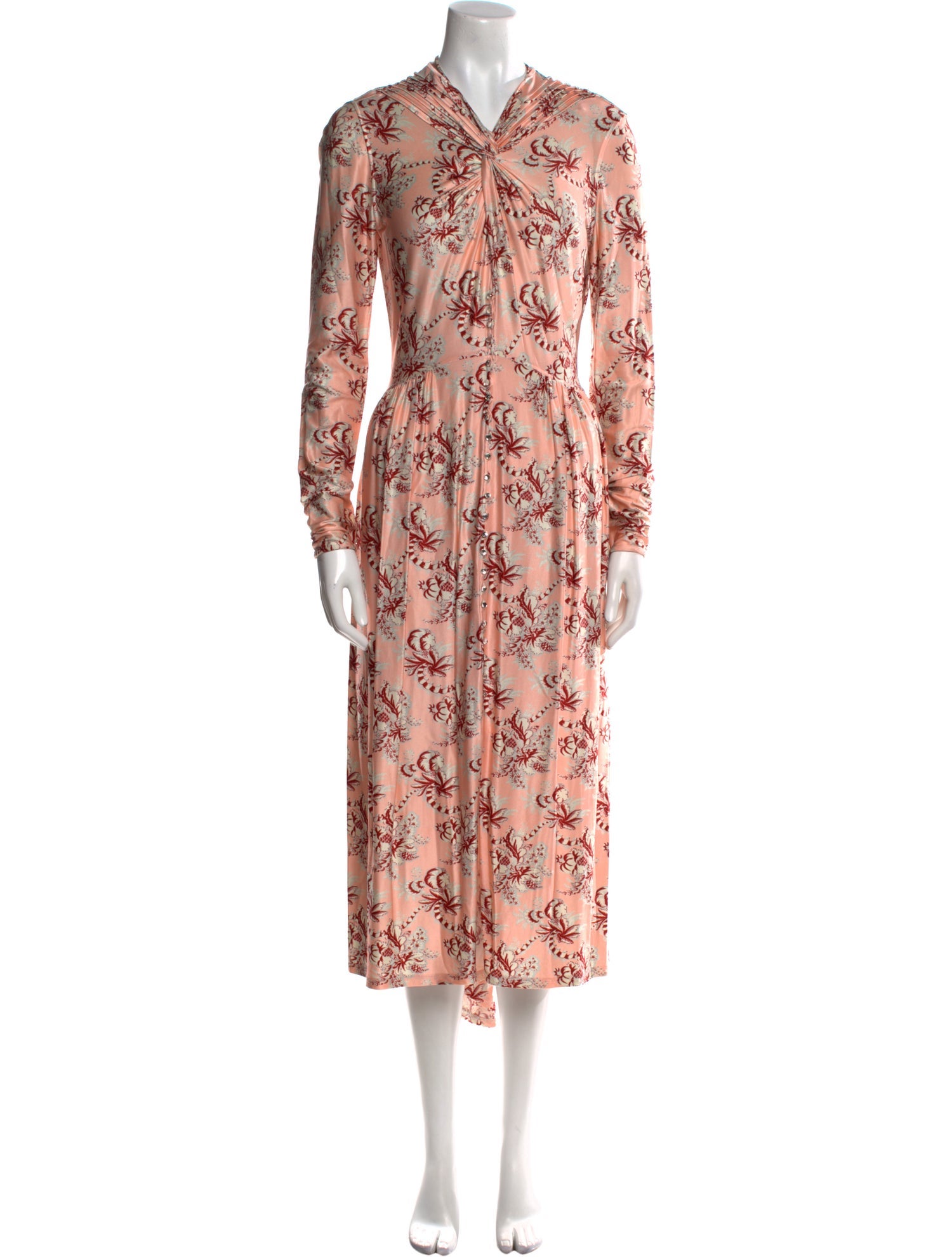 Paco Rabanne Floral Print Midi Length Dress