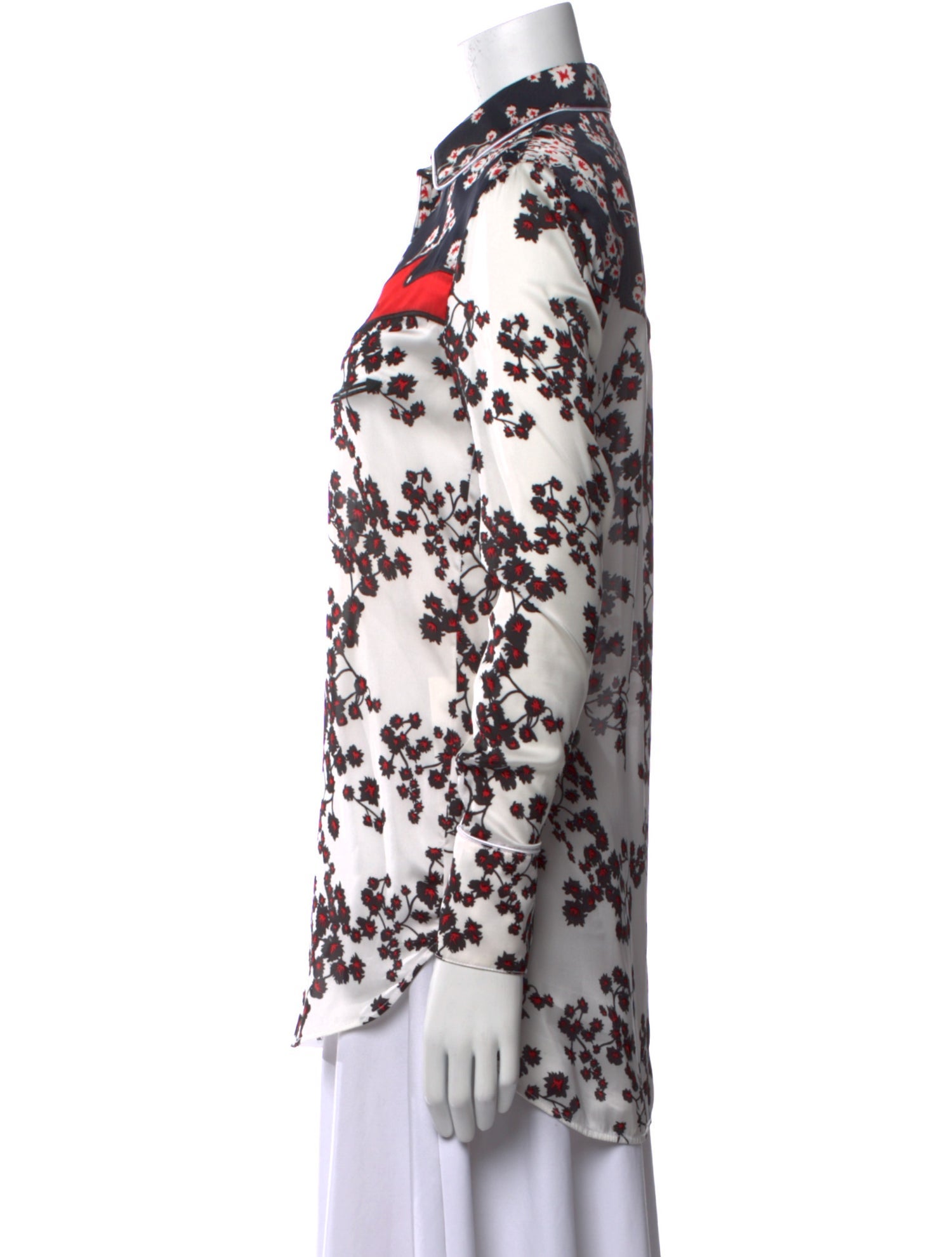 Paco Rabanne Printed Long Sleeve Button-Up Top