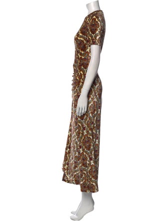 Paco Rabanne Floral Print Long Dress