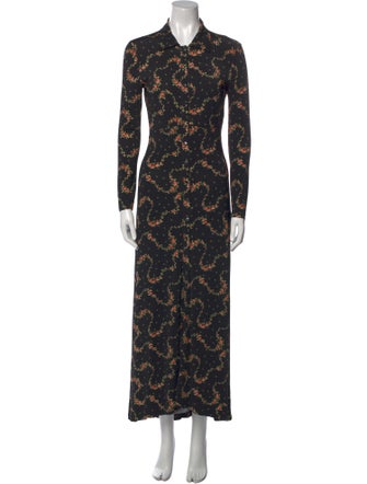 Paco Rabanne Floral Print Long Dress