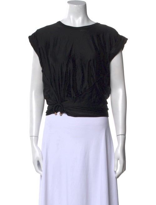 Rabanne Bateau Neckline Short Sleeve Crop Top