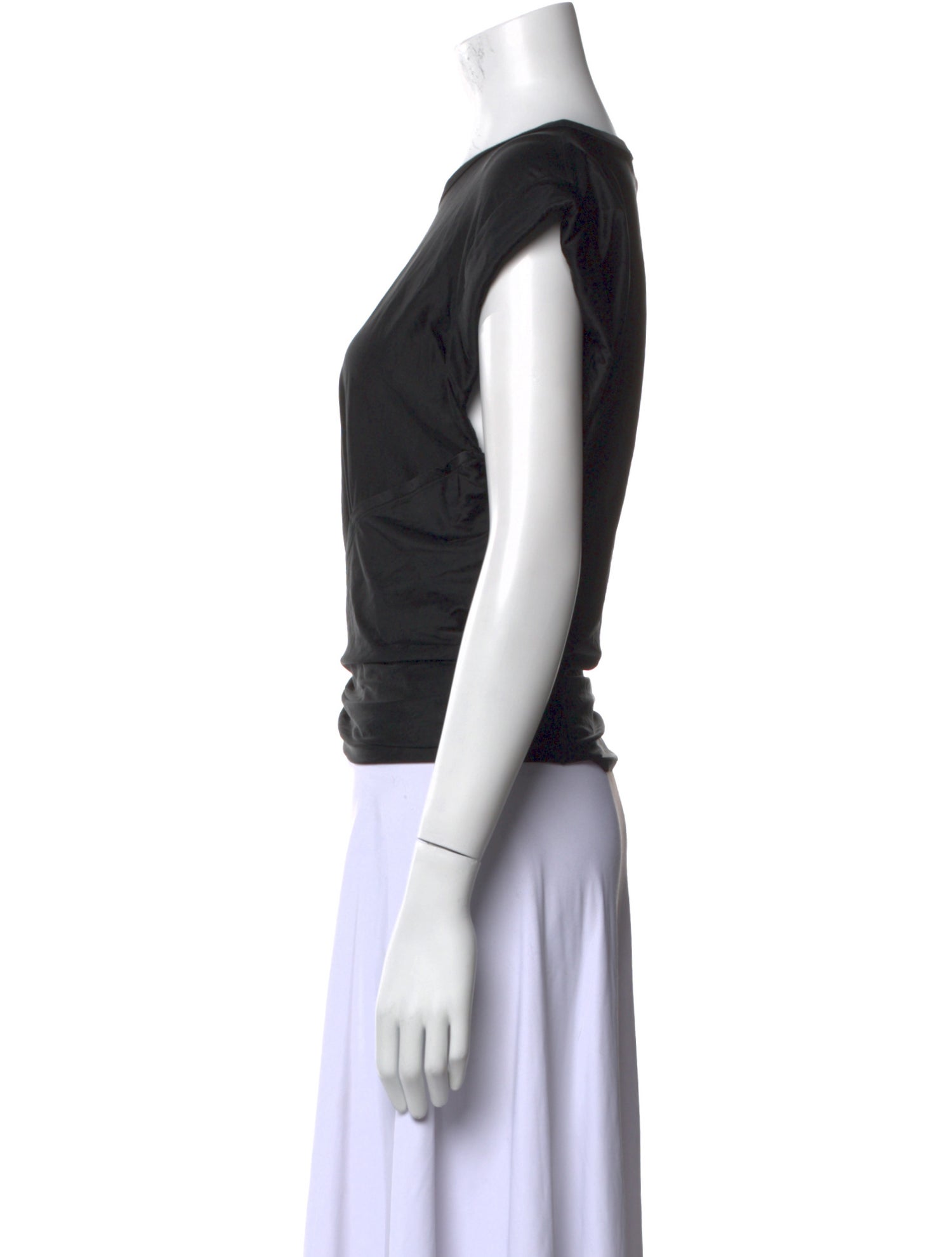 Rabanne Bateau Neckline Short Sleeve Crop Top