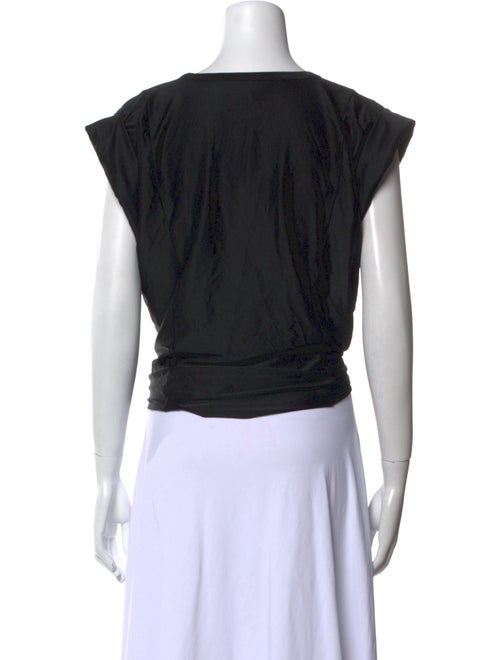 Rabanne Bateau Neckline Short Sleeve Crop Top