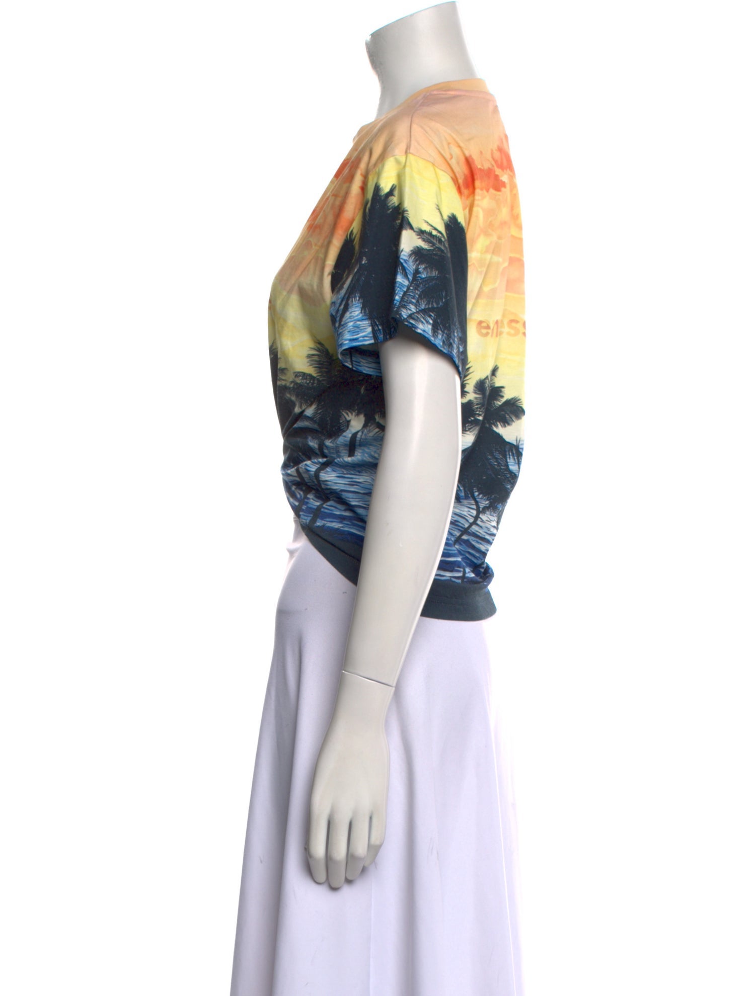 Paco Rabanne Printed Crew Neck Crop Top