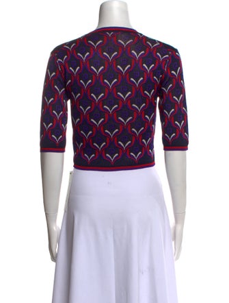 Paco Rabanne Printed Crew Neck Crop Top