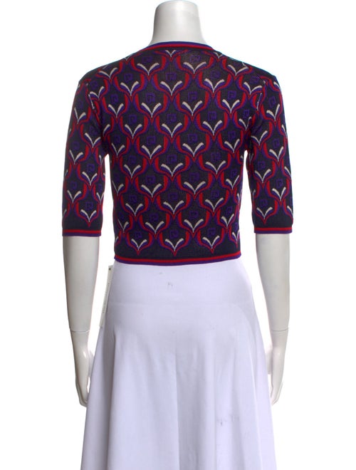 Paco Rabanne Printed Crew Neck Crop Top