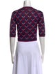 Paco Rabanne Printed Crew Neck Crop Top