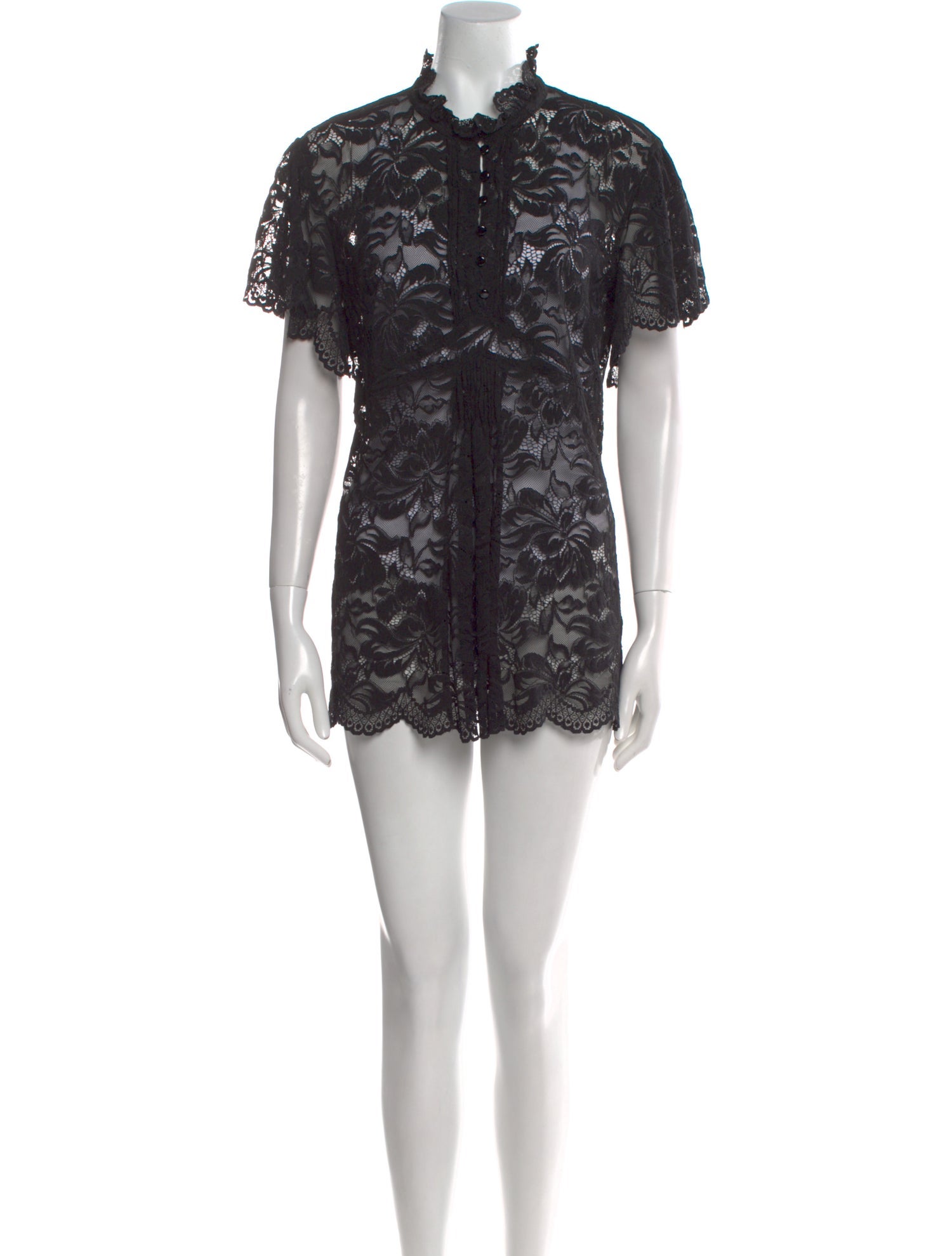 Paco Rabanne Mock Neck Short Sleeve Tunic