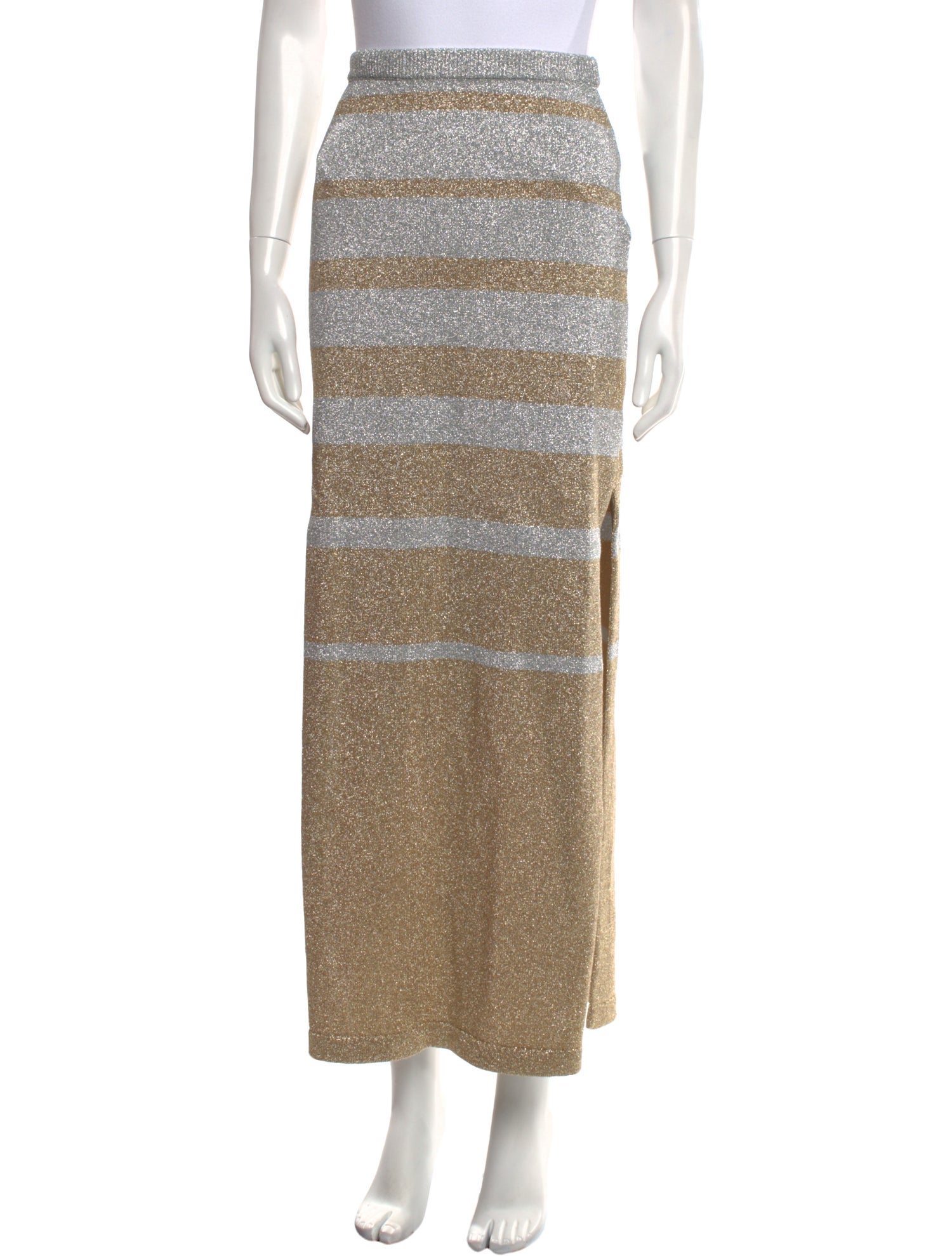 Paco Rabanne Colorblock Pattern Long Skirt